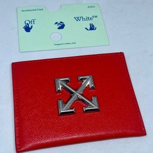 SOLD…SOLD—-SOLDOff White red leather card holder. New new new…perfect condition.